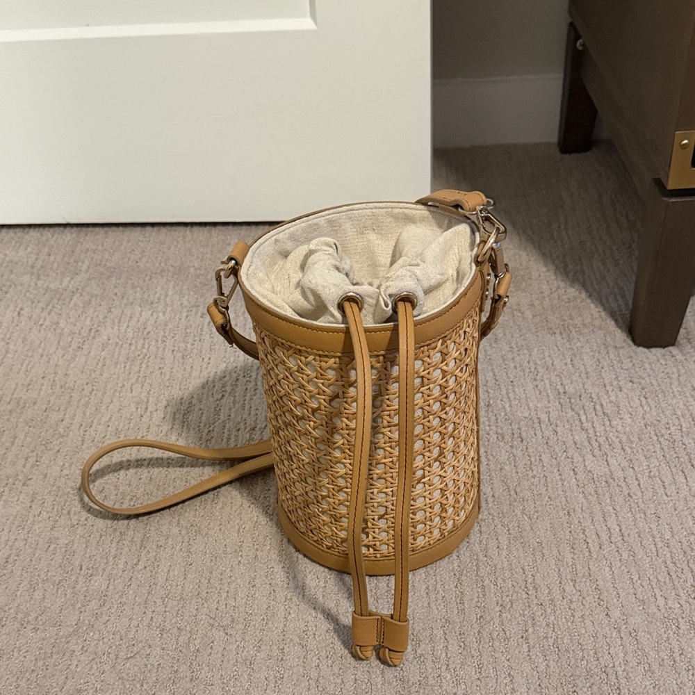 Tommy Bahama Tan Woven Bucket Bag